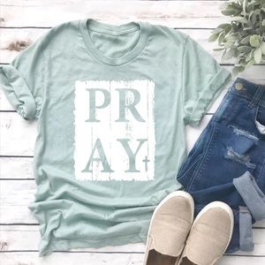 Pray Cross Bella Canvas Tshirt 2XL-4XL